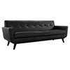 Engage Bonded Leather Sofa - Tufted, Black - EEI-1338-BLK