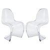 Slither Dining Side Chair - Clear, Stackable (Set of 2) - EEI-1340-CLR
