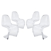 Slither Dining Side Chair - Stackable, Clear (Set of 4) - EEI-1341-CLR