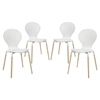 Path Dining Chair - Wood Legs, White (Set of 4) - EEI-1369-WHI
