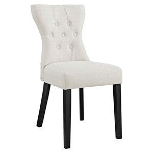 Silhouette Button Tufted Dining Side Chair - Beige 