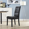 Confer Leatherette Side Chair - Button Tufted, Black - EEI-1382-BLK