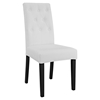 Confer Leatherette Side Chair - Button Tufted, White - EEI-1382-WHI