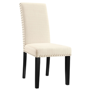 Parcel Nailhead Fabric Side Chair - Beige 