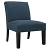 Auteur Fabric Accent Chair - Wood Legs, Azure - EEI-1401-AZU
