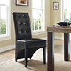 Preside Dining Memory Foam Side Chair - Button Tufted, Black - EEI-1406-BLK