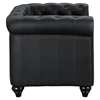 Earl Leatherette Armchair - Button Tufted, Black - EEI-1409-BLK