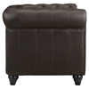 Earl Leatherette Armchair - Button Tufted, Brown - EEI-1409-BRN