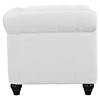 Earl Leatherette Armchair - Button Tufted, White - EEI-1409-WHI