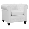 Earl Leatherette Armchair - Button Tufted, White - EEI-1409-WHI