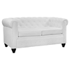 Earl Leatherette Loveseat - Button Tufted, White - EEI-1411-WHI