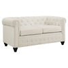 Earl 2 Pieces Fabric Sofa Set - Button Tufted, Turned Legs, Beige - EEI-1780-BEI-SET