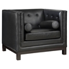 Imperial Bonded Leather Armchair - Button Tufted, Black - EEI-1420-BLK