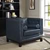Imperial Bonded Leather Armchair - Button Tufted, Blue - EEI-1420-BLU