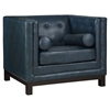 Imperial 2 Pieces Bonded Leather Sofa Set - Button Tufted, Blue - EEI-1781-BLU-SET