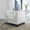 Imperial Bonded Leather Armchair - Button Tufted, White - EEI-1420-WHI