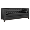 Imperial Bonded Leather Sofa - Button Tufted, Black - EEI-1421-BLK
