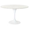 Lippa Saarinen Inspired 48 Inch Round Marble Top Dining Table - EEI-143