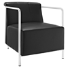 Ebb Leatherette Lounge Chair - Black - EEI-1439-BLK