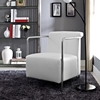 Ebb Leatherette Lounge Chair - White - EEI-1439-WHI