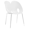 Envelope Dining Side Chair - White, Metal Legs - EEI-1452-WHI