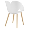 Envelope Dining Side Chair - White, Wood Legs - EEI-1453-WHI