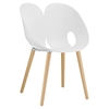 Envelope Dining Side Chair - White, Wood Legs - EEI-1453-WHI