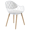 Basket Metal Dining Armchair - White - EEI-1465-WHI-WHI