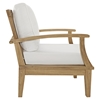 Marina 3 Pieces Outdoor Patio Teak Armchair and Table - White - EEI-1487-NAT-WHI-SET