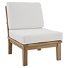 Marina 2 Pieces Outdoor Patio Teak Armless Chair - Natural White - EEI-1821-NAT-WHI-SET