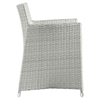 Junction Dining Outdoor Patio Armchair - Gray Frame, White Cushion - EEI-1505-GRY-WHI