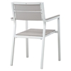 Maine Dining Outdoor Patio Armchair - White, Light Gray - EEI-1506-WHI-LGR