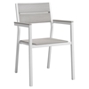 Maine Outdoor Patio Dining Armchair - White, Light Gray (Set of 2) - EEI-1739-WHI-LGR-SET
