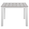 Maine 40" Outdoor Patio Dining Table - White, Light Gray - EEI-1507-WHI-LGR
