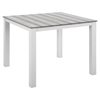 Maine 40" Outdoor Patio Dining Table - White, Light Gray - EEI-1507-WHI-LGR