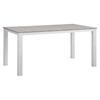 Maine 63" Outdoor Patio Dining Table - White, Light Gray - EEI-1508-WHI-LGR