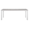 Maine 80" Outdoor Patio Dining Table - White, Light Gray - EEI-1509-WHI-LGR