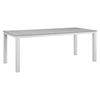 Maine 80" Outdoor Patio Dining Table - White, Light Gray - EEI-1509-WHI-LGR