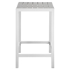 Maine Outdoor Patio Bar Table - White, Light Gray - EEI-1511-WHI-LGR