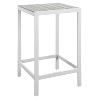 Maine Outdoor Patio Bar Table - White, Light Gray