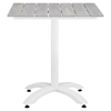 Maine 28" Outdoor Patio Dining Table - White, Light Gray - EEI-1514-WHI-LGR