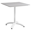 Maine 28" Outdoor Patio Dining Table - White, Light Gray - EEI-1514-WHI-LGR