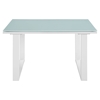 Fortuna Outdoor Patio Side Table - Square, White - EEI-1515-WHI-SET
