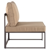 Fortuna Armless Outdoor Patio Chair - Brown Frame, Mocha Cushion - EEI-1520-BRN-MOC