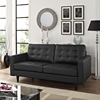 Empress Bonded Leather Loveseat - Button Tufted, Black - EEI-1546-BLK