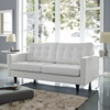 Empress Bonded Leather Loveseat - Button Tufted, White - EEI-1546-WHI