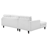 Empress Left Facing Bonded Leather Sectional Sofa - Button Tufted, White - EEI-1548-WHI