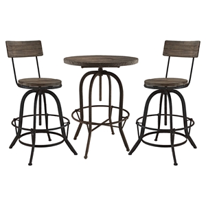 Gather 3 Pieces Dining Set - Brown 
