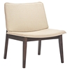 Evade Upholstery Lounge Chair - Walnut, Beige (Set of 2) - EEI-2025-WAL-BEI-SET