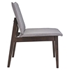Evade Upholstery Lounge Chair - Walnut, Gray (Set of 2) - EEI-2025-WAL-GRY-SET